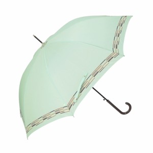 【裾タイル/30ペールブルー】 傘 レディース ジャンプ 通販 おしゃれ 長傘 60cm 雨傘 ブランド ワンタッチ 長傘 8本骨 かわいい 軽量 婦