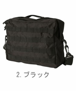 【2.ブラック】 MOLLE ショルダーバッグ ボストンバッグ 旅行 定番 迷彩 ミリタリー 革 ショルダーバック 斜めがけ メンズ