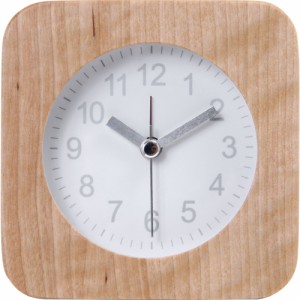 【スクエア/ホワイト】 TABLE CLOCK 置時計 ウッド 目覚まし時計 通販 置き時計 アラームクロック アラーム 天然木 目覚まし 木製 時計 