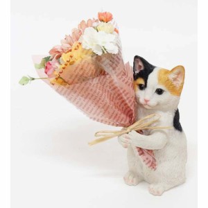 【ねこミケ】 花 ギフト 通販 ブーケ 造花 ct触媒 エアクリーナー 抗菌 消臭 空気清浄 ミニョン フラワーギフト インテリア 置物 雑貨 敬