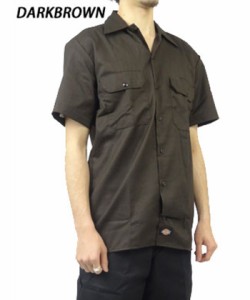 【DarkBrown】【S】 ディッキーズ ワークシャツ ディッキーズ シャツ ディッキー ワーク系 定番 メンズ Dickies 半袖 ワークシャツ