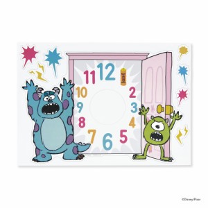 【04モンスターズ・インク】 ウォールクロック ステッカー 通販 ディズニー グッズ 壁掛け時計 時計 クロック キャラクター ミッキー ミ