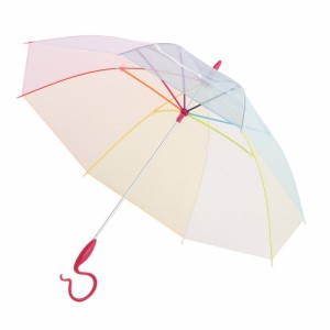 【PINK】 ビニール傘 かわいい 通販 ブランド エバーイオン カラフル701 雨傘 レディース 長傘 おしゃれ 60cm グラスファイバー 婦人傘 