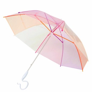 【PINK】 ビニール傘 かわいい 通販 ブランド エバーイオン コンビ 雨傘 レディース 長傘 おしゃれ 60cm グラスファイバー 婦人傘 虹色 
