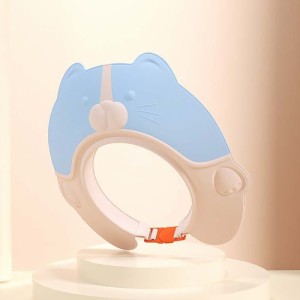 【トラ×ブルー】 シャンプーハット シャンプーキャップ ベビー 通販 シャンプー スナップ付き キャップ 赤ちゃん 子供 耳保護 長さ調整 