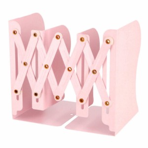 【ピンク】 本立て ブックスタンド 通販 ブックエンド 折り畳み 卓上 倒れない アイアン 金属製 伸縮タイプ スライド式 ブラック ホワイ
