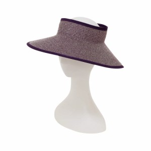 【パープル/ホワイト】 帽子 レディース 折りたたみ 通販 サンバイザー おしゃれ シンプル 折り畳み くるっとばいざー 紫外線対策 熱中症