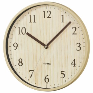 【W742N.ナチュラル】 掛け時計 音がしない 通販 連続秒針 おしゃれ 壁掛け時計 かわいい 時計 壁掛け 木目調 シンプル ナチュラル リビ