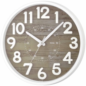 【W760BR.ブラウン】 掛け時計 音がしない 通販 連続秒針 おしゃれ 壁掛け時計 かわいい 時計 壁掛け 木目調 シンプル ナチュラル リビン