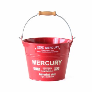 【レッド】 マーキュリー バケツ 通販 ブリキバケツ スモール 雑貨 おしゃれ MERCURY 小さめ ブリキ スチール ガーデニング 花壇 植木鉢 