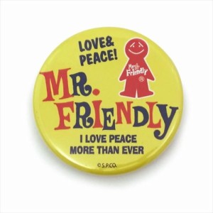 【イエロー】 ミスターフレンドリー Mr.Friendly バッジ 通販 ミスターフレンドリーカフェ カンバッジ キャンバスバッグ デコレーション 