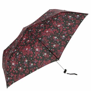 【22980.薄紅桜ブラック】 折りたたみ傘 レディース 通販 おしゃれ 50cm 大人 かわいい 和柄 折り畳み傘 可愛い 雨傘 花柄 桜柄 サクラ 