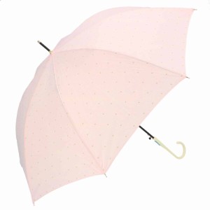 【ピンク】【17280.スモールドット】 傘 レディース 耐風 通販 60cm 長傘 可愛い amusant sous la pluie UVカット 紫外線対策 耐風傘 グ