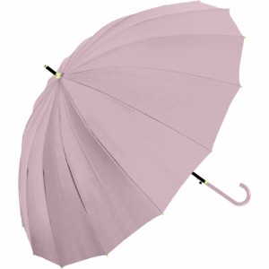 【PURPLE】 傘 レディース ジャンプ 通販 メンズ 55cm グラスファイバー 16本骨 長傘 雨傘 多骨傘 雨具 丈夫 natural basic ナチュラルベ