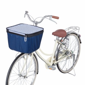 【ネイビーボーダー】 自転車 カゴカバー 2段 Pluie Benite プリュイベニット 通販 前カゴカバー 二段式 自転車カゴ カバー 前かご はっ