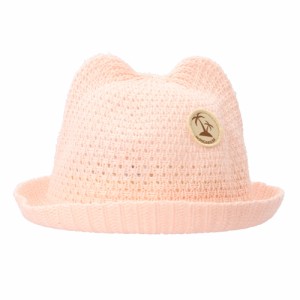 【ピンク】 ベビー 帽子 通販 麦わら帽子 折りたためる ストローハット 子供用帽子 キャップ 猫耳 ネコ耳 ネコ 耳付き帽子 赤ちゃん 子供
