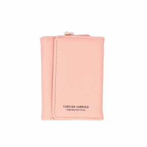【ピンク】 三つ折り財布 がま口 通販 財布 三つ折り レディース 折財布 小さい コンパクト カード入れ 窓付きポケット ID 身分証 免許証