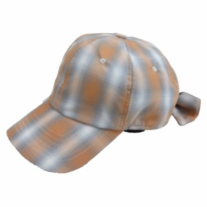 【ORANGE】【VS3-100オンブレチェック】 帽子 レディース キャップ 通販 おしゃれ 大人 かわいい リボン 後ろリボン ローキャップ シンプ