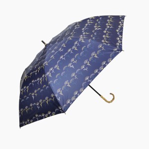 【27388.フラワーネイビー】 日傘 折りたたみ 遮光 晴雨兼用 軽量 通販 HYGGE ヒュッゲ ショートワイド 55cm 手開き UVカット 99.99% 遮