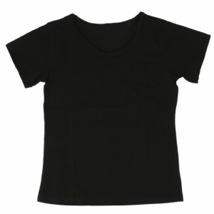 【ブラック】【Lサイズ】 tシャツ レディース 半袖 通販 ゆったり 大きいサイズ カジュアル 無地 s m l xl xxl インナー ポケット付き ト