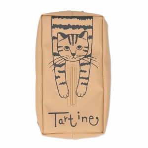 【ベージュ】 tartine タルティーヌ ティッシュケース 通販 ティッシュ ティッシュカバー ケース カバー 動物 ねこ 猫 コンパクト かわい