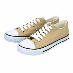 【BEIGE】【LL(24.5-25.0cm)】 スニーカー レディース 通販 ローカット 無地 キッズ メンズ 子供靴 キャンバス デニム 紐 かわいい おし