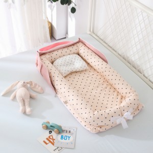 【ピンクドット】 ベッドインベッド 持ち運び 通販 赤ちゃん ベビー ベッド コンパクト 折り畳み ベビーベッド 折りたたみ まくら 添い寝