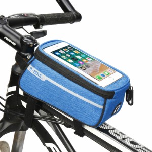 【ブルー】 スマホスタンド 自転車 通販 スマホケース 自転車用スマホホルダー スマホバッグ 携帯ホルダー フレームバッグ オートバイ バ