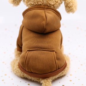 【ブラウン】【XS】 犬服 アウター パーカー 通販 パーカ フード付き 小型犬 ポケット 袖あり 犬 犬の服 猫 猫の服 猫服 防寒 暖かい 超