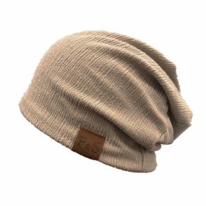 【ライトブラウン】【Bタイプ（リブ×FS）】 ニット帽子 通販 レディース ニット帽子 ニット帽 ニット 室内帽 薄手 軽量 通気 蒸れにくい