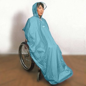 コアラヘルシ− ケアーレイン スカイブルー 車椅子用レインコート 透湿性 簡単着脱
