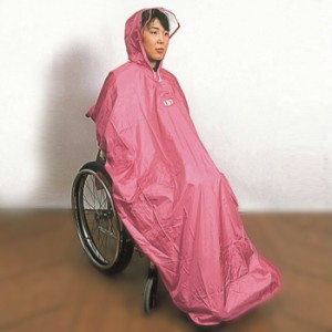 コアラヘルシ− ケアーレイン ピンク 車椅子用レインコート 透湿性 簡単着脱