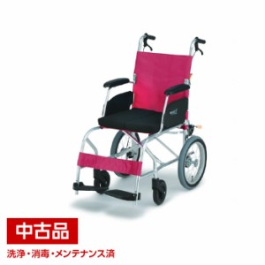 【中古】 日進医療器 NAH-L7 アルファ Cパッケージ 介助 介助用 車椅子 車いす 軽量 レッド エアタイヤ 介護 介護用品 中古車椅子 中古車