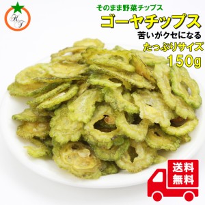 ゴーヤチップ 人気サイズ 150g ゴーヤそのままスライス野菜チップ 苦いが美味しいうす塩味 メール便発送