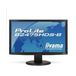 (中古品)iiyama 23.6インチワイド液晶ディスプレイ LEDバックライト 昇降・ピボット機能搭載 HDMIケーブル同梱モデル マーベルブラック