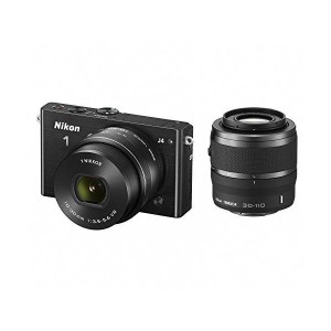 (中古品)Nikon ミラーレス一眼 Nikon1 J4 ダブルズームキット ブラック J4WZBK