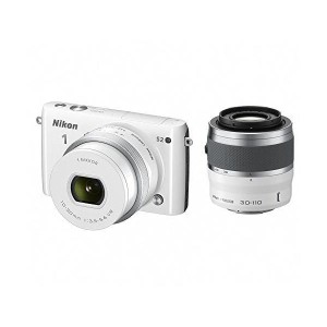 (中古品)Nikon ミラーレス一眼 Nikon1 S2 ダブルズームキット ホワイト S2WZWH