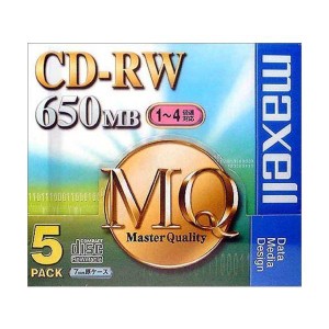 (中古品)maxell CDRW MQシリーズ CDRW74MQ1P5S CD-RWディスク(650MB/ 5枚)