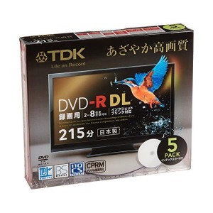 (中古品)TDK 録画用DVD-R DL(215分) デジタル放送録画対応(CPRM) ホワイトワイドプリンタブル 2-8倍速 日本製 5mmスリムケ