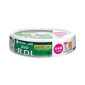 (中古品)Victor データ用DVD-R 片面2層 8倍速 8.5GB ホワイトプリンタブル 10枚 日本製 VD-R85CS10