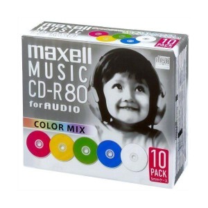 (中古品)maxell 音楽用 CD-R 80分 カラーミックス 10枚 5mmケース入 CDRA80MIX.S1P10S