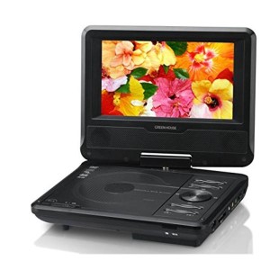 (中古品)グリーンハウス ポータブル DVD プレーヤー 7型 ワイド液晶 (1024×600) 搭載 (車載用ヘッドレスト取り付けキット付属) 単3