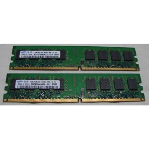 (中古品)PC2-6400 DDR2-800 2GB*2本=4GB デスクトップ用DDR2メモリ samsung