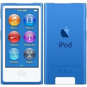 (中古品)M-Player iPod Nano 第7世代 16GB ブルー (純正充電コード付き) プレーンホワイトボックス入り