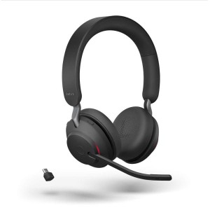 (中古品)Jabra Evolve2 65 MS Stereo ヘッドセット ブラック国内正規品遮音設計 USB-Aアダプター接続 Bluetooth