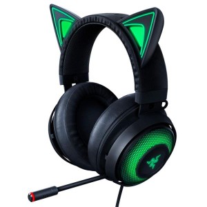 (中古品)Razer Kraken Kitty Black ゲーミングヘッドセット USB THX7.1 ネコミミ Chroma ノイズキャンセリング