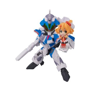 (中古品)TINY SESSION マクロスΔ VF-31J ジークフリード (ハヤテ・インメルマン機) with フレイア・ヴィオン 約100mm