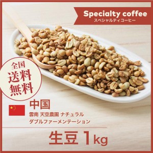 コーヒー生豆 1kg 雲南 天空農園 ナチュラル ダブルファーメンテーション 送料無料 大山珈琲 開店セール