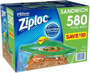 ジップロック サンドイッチバッグ 保存袋 580袋 (145枚 × 4) 食品 保存 袋 Ziploc Sandwich Bag 1158369