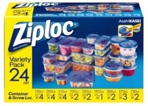 【保存容器 24】Ziploc ジップロック コンテナー アソートセット 24組 プラスチック製  耐熱 耐冷 冷凍 電子レンジ 30912